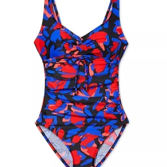 AQUA GREEN - Cinch Front One Piece Swimsuit - NWT - Picture 6 of 7